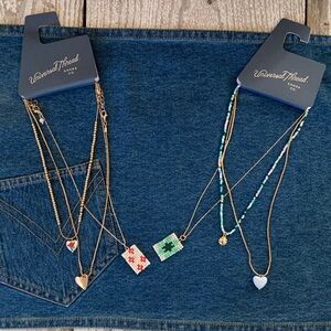 Universal Thread Gold and Colorful Beaded Necklace Sets